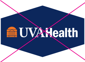 UVA Health logo incorrectly rendered within a polygon container
