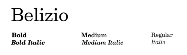 Belizio font examples