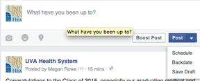 How to use Facebook's schedule post tool.