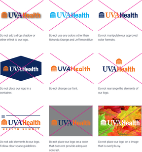 Incorrect Logo Usage Examples. Don't follow these examples